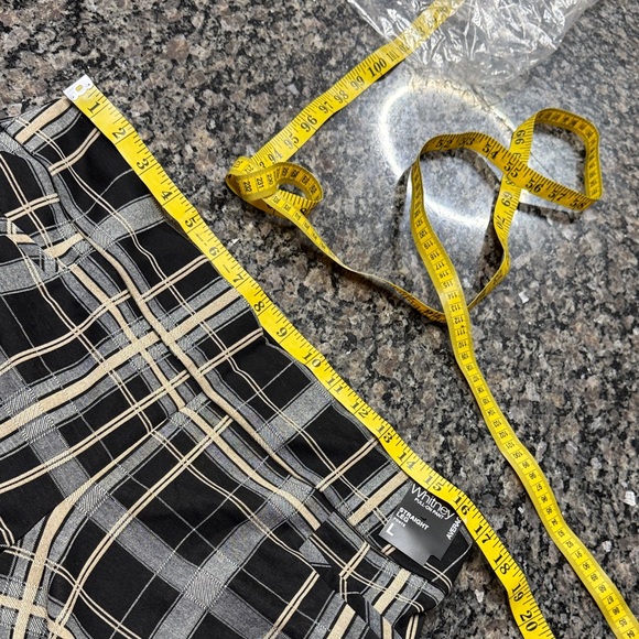 New York & Company pull on Plaid checkered high waist trousers Pants NEW L - Picture 12 of 15